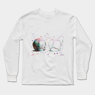 Backside view of two human skulls Long Sleeve T-Shirt